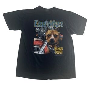 Vintage 3D Emblem Shirt Mens XL Black 1993 Easyriders Hangin’ Tough Biker Moto‎